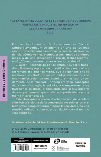 Libro Psicofisiología De La Conciencia 1. Los Fundamentos De La Experiencia, De Jacobo Grinberg-zylberbaum (autor), Vol. 1. Editorial Penguin Random House, Tapa Blanda (2025)