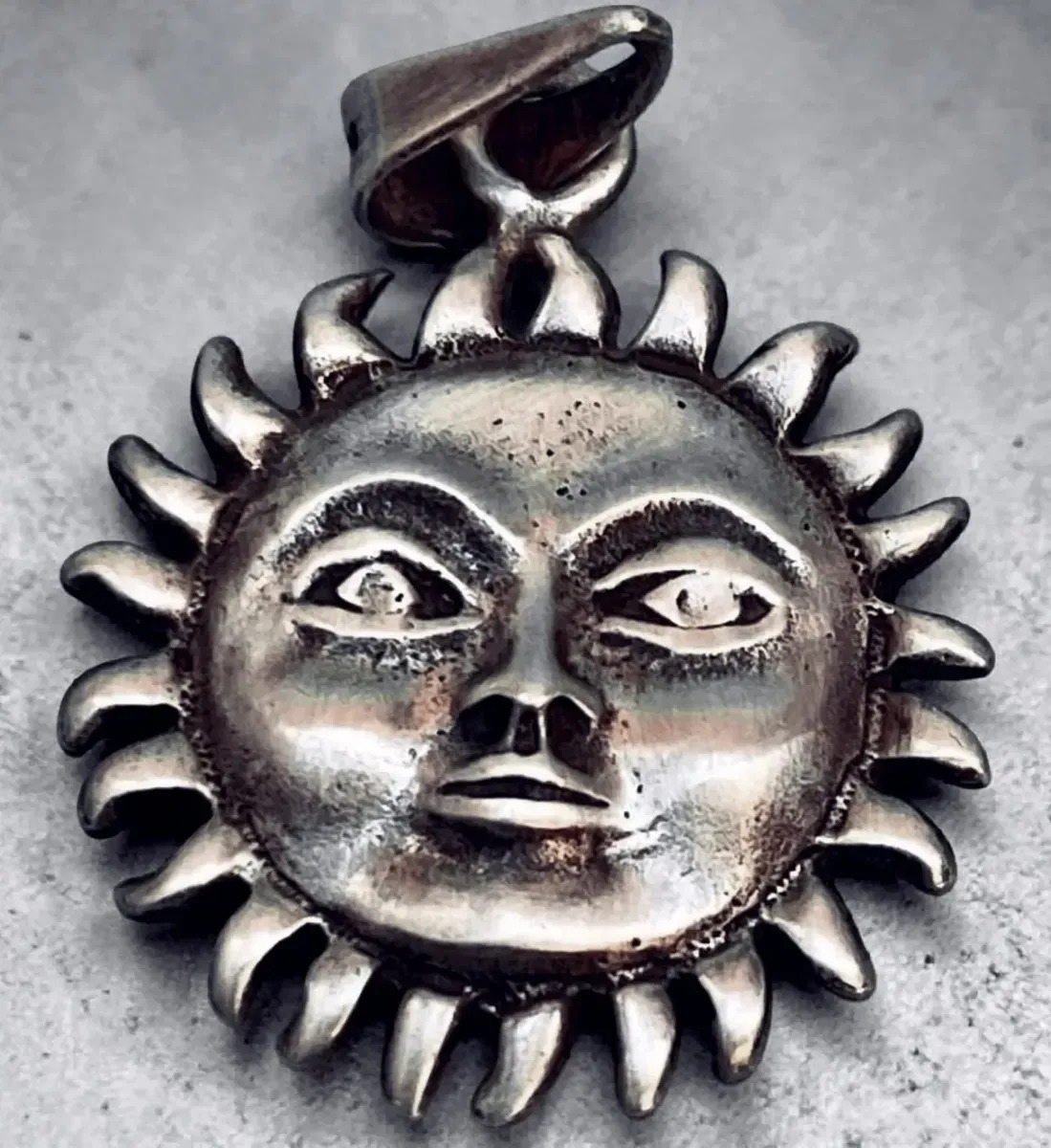 Dije Sol Plata 925 Grande 2,8 Cm 6 Gramos Plateado