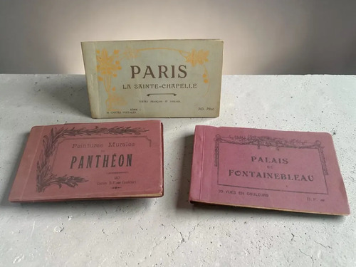 Lote 3 Libretas Postales Francesas 1920 Color Bf/nd