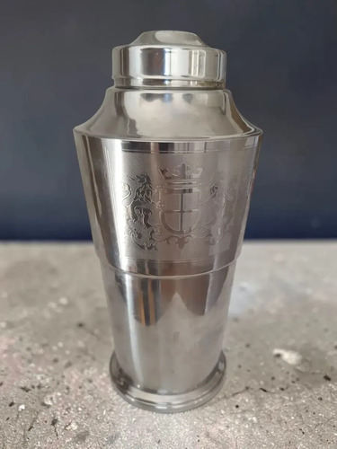 Antigua Coctelera Ari Prata Acero Inox Escudo Heráldico Acero Inoxidable (plateado)