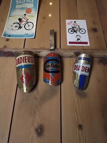 Insignias Frontales Bicicleta Art Decó Latón Y Esmalte Lote