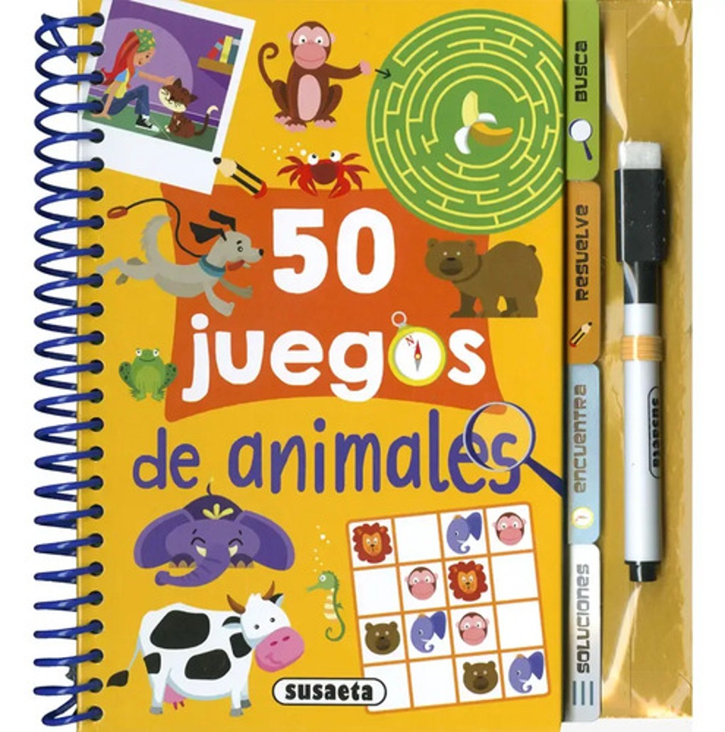 Libro 50 Juegos De Animales, De Dibujator, Vol. 1. Editorial Susaeta Ediciones S.a., Tapa Dura (2024)