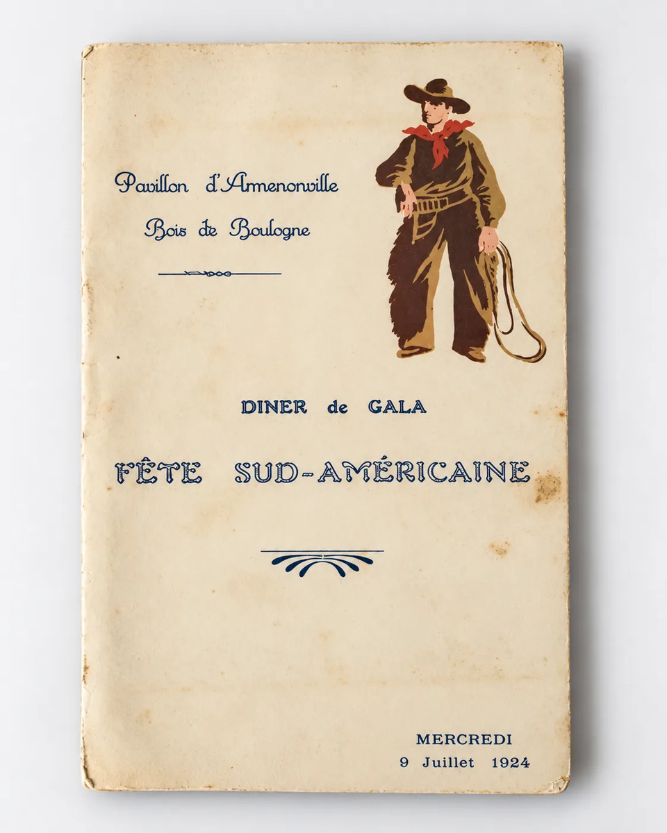 Menu Gala Sud Americano Paris 1924 Olimpiada Antiguo Uy Raro
