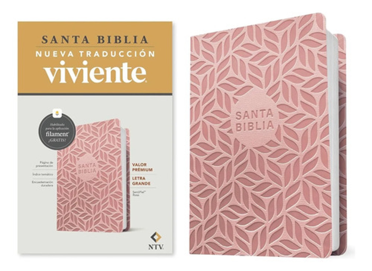Biblia Ntv Valor Premium Letra Grande Filament Rosa