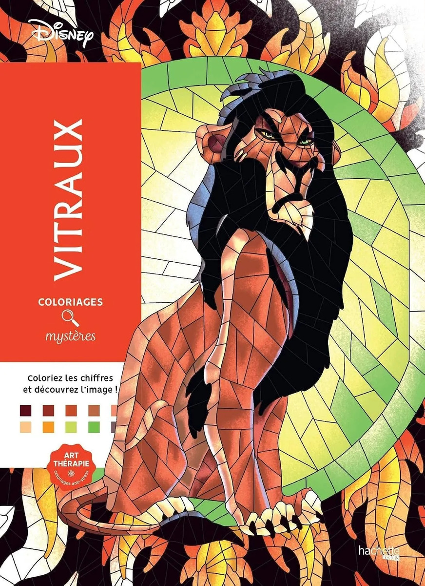 Disney Vitraux Libro Misterio Para Colorear Por Números