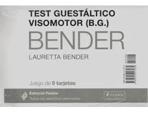 Test Guestaltico Visomotor-juego Tarjeta Bender Nv