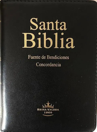 Biblia Negro Cierre Fuente De Bendiciones Acolchada Con Índi