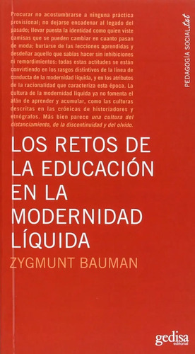 Los Retos De La Educacion Moderna Liquida Zygmunt Bauman 