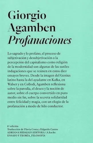 Profanaciones -  Agamben Giorgio