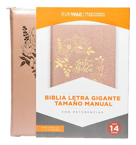 Rvr60 Biblia Letra Gigante Tamaño Manual Con Cierre E Índice