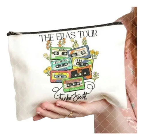 Bolsa Taylor Swift Estuche De Cosméticos Maquillaje Color Blanco