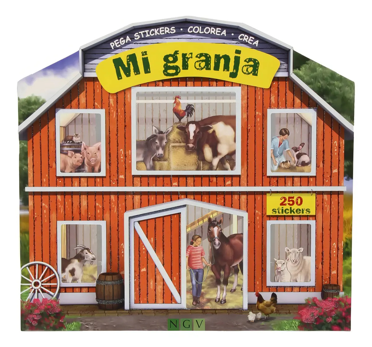 Mi Granja: Pega Stickers, Colorea, Crea - 250 Stickers