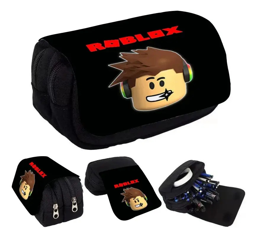 Cartuchera Estuche Para Lápices Roblox-3d Negro Liso