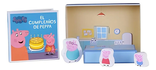 Libro+ Casa+ 3 Personajes  Cumpleaños Peppa Pig