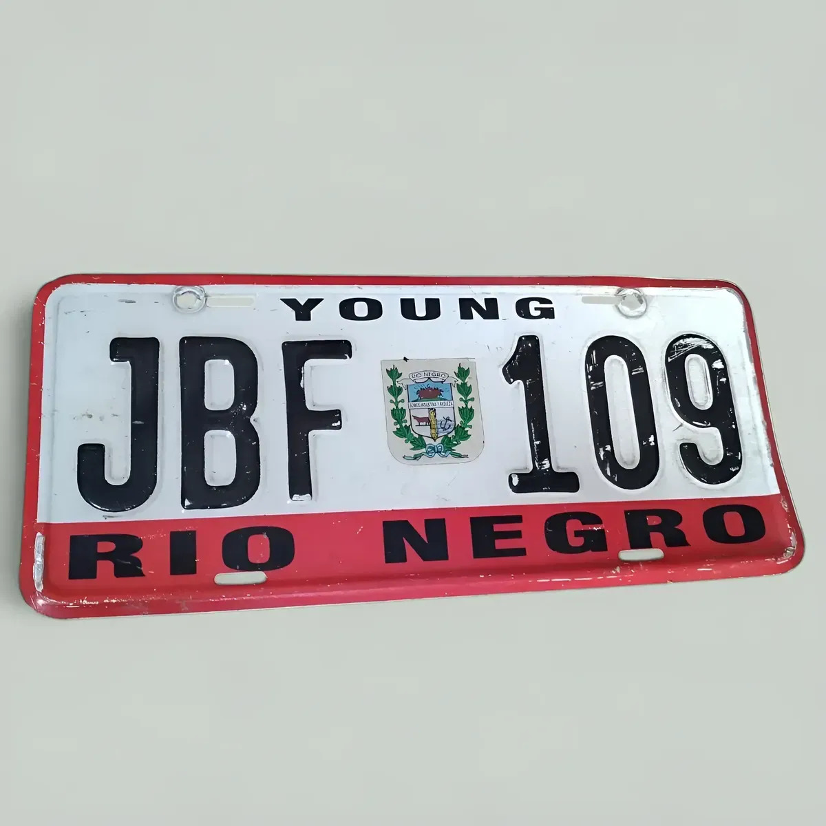Matrícula Vintage Young Río Negro Jbf 109 - Deco Uruguaya