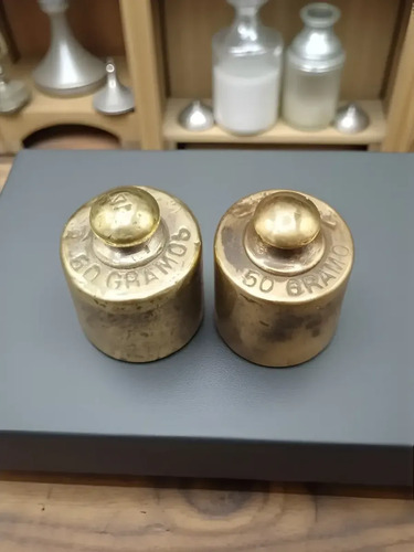Pesas Bronce X2 50g Antiguas Colección Decoración