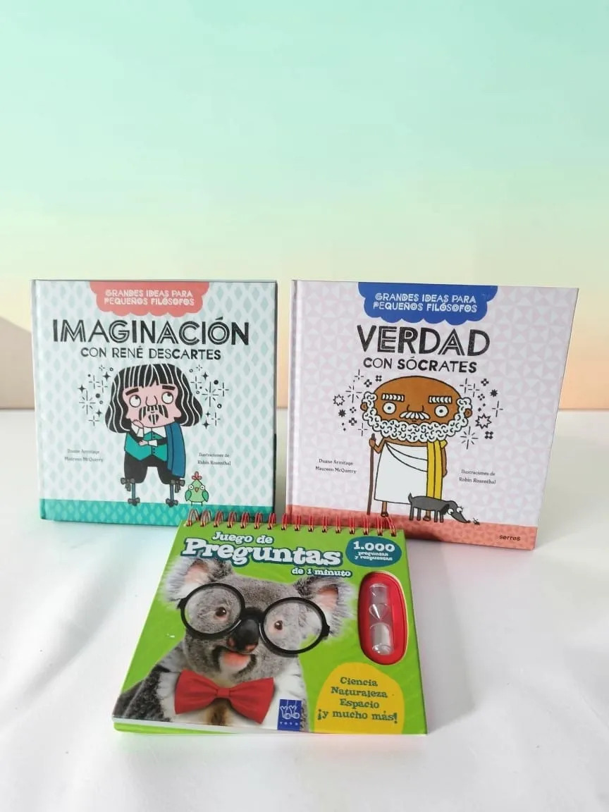 Pack Filosofía Descartes Socrates Infantil Y Juego Preguntas