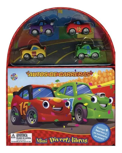 Autos De Carreras Mini Diverti-libros Figuras  Escenario