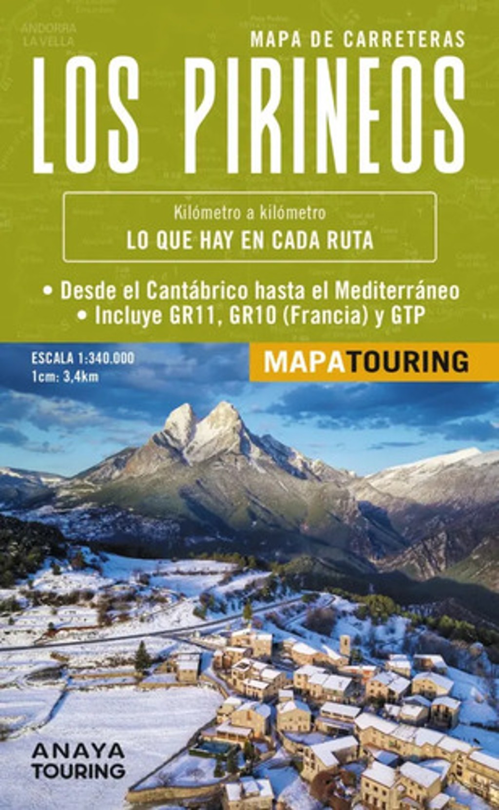 Mapa De Los Pirineos 1:340.000 -desplegable Anaya Touring