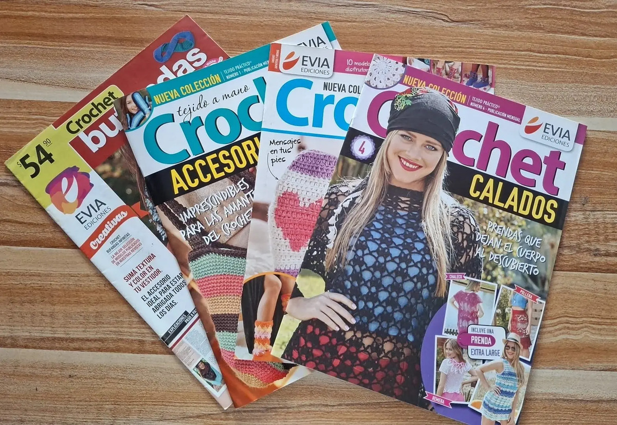 Pack 4 Revistas Crochet Calados, Zapatos, Accesorios, Bufand
