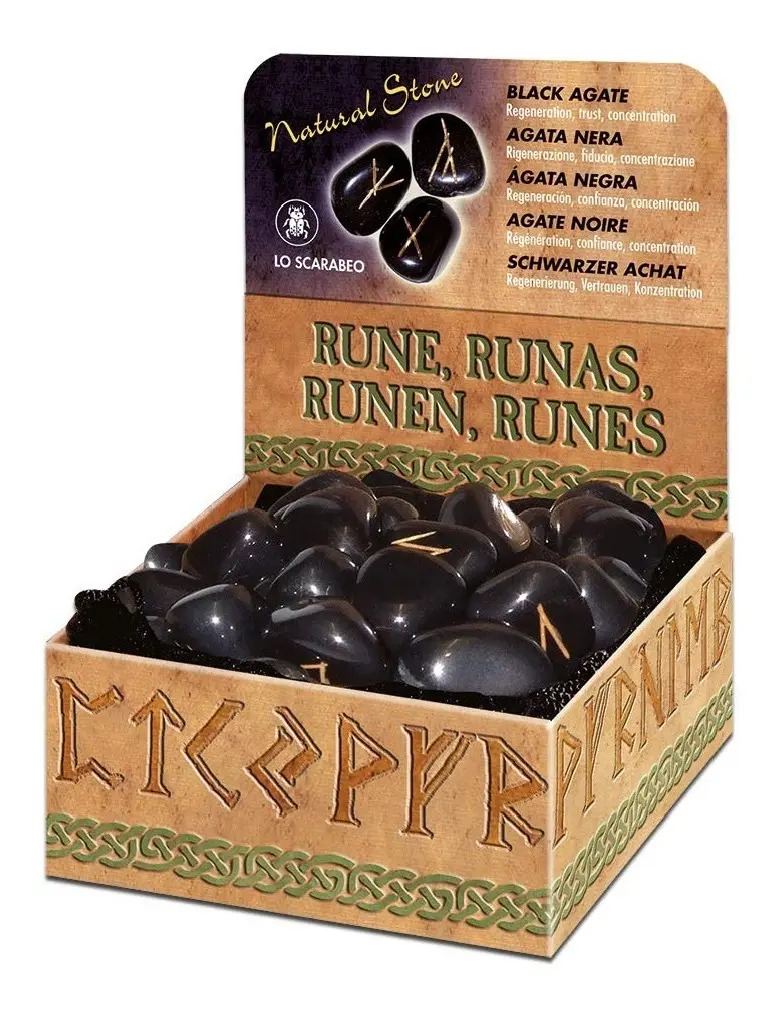 Runas Agata Negra Natural Stone Lo Scarabeo