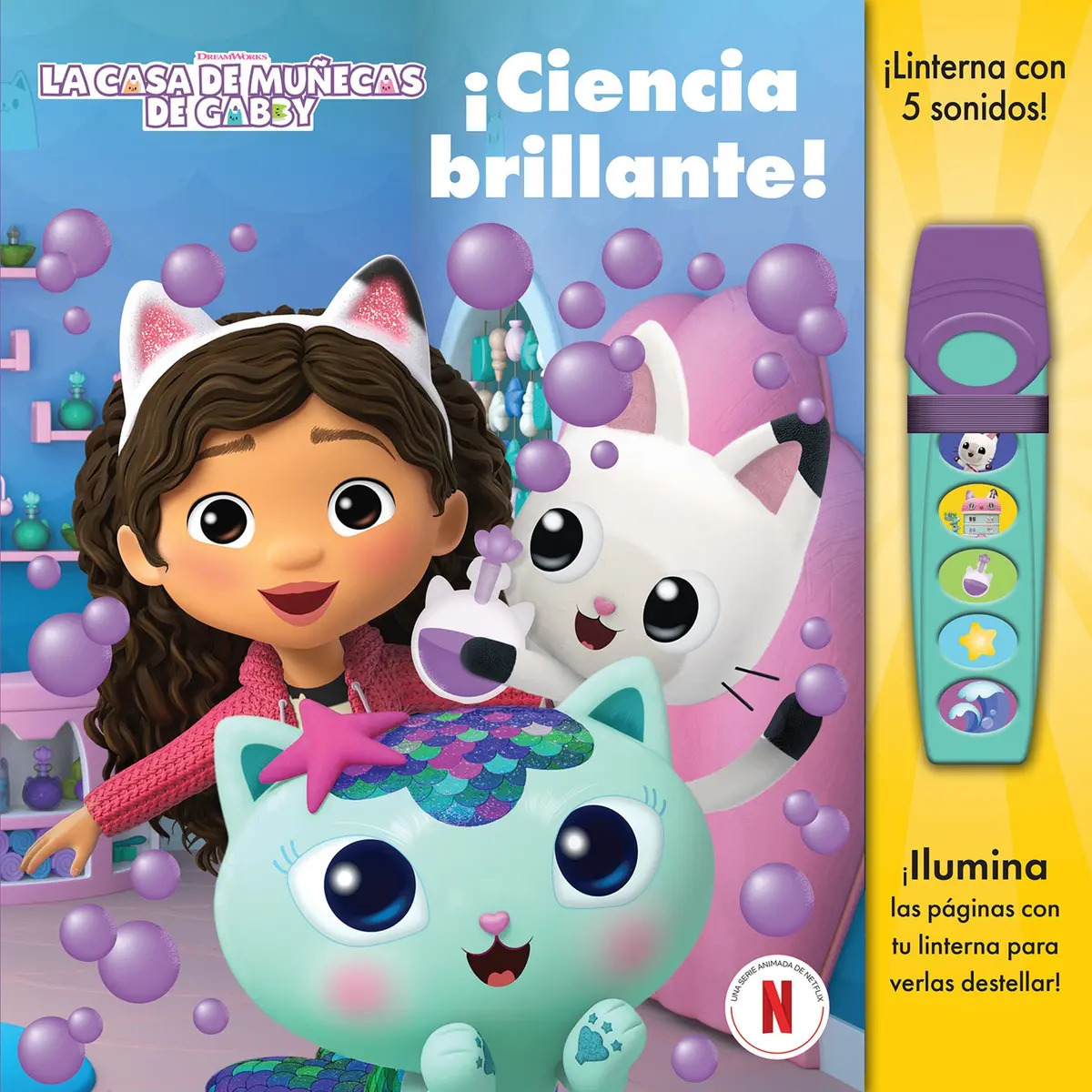 Ciencia Brillante Gabby's Dollhouse Libro Con Linterna Tdura